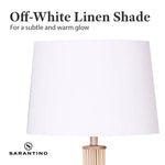 Sarantino Rattan Floor Lamp With Off-White Linen Shade by Sarantino - Home & Garden > Lighting