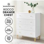 Sarantino Rocco Chest Of Drawers - White - Furniture > Living Room