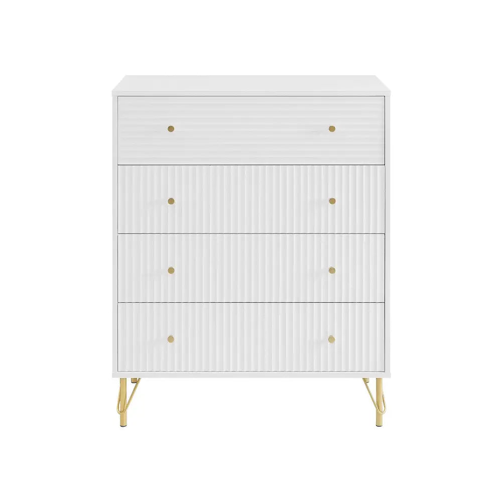 Sarantino Rocco Chest Of Drawers - White - Furniture > Living Room