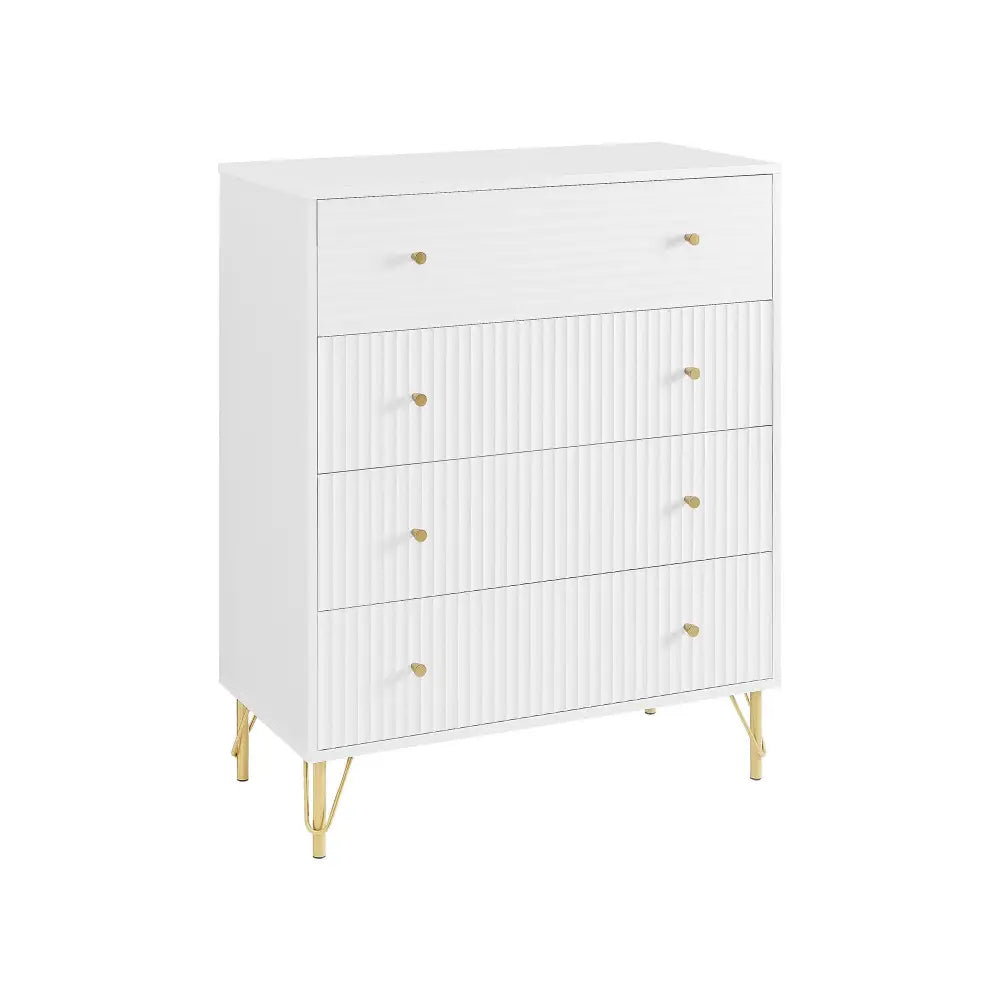 Sarantino Rocco Chest Of Drawers - White - Furniture > Living Room