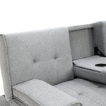 Sarantino Rochester Linen Fabric Sofa Bed Lounge Couch Futon Furniture Suite - Light Grey - Furniture > Sofas