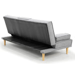 Sarantino Rochester Linen Fabric Sofa Bed Lounge Couch Futon Furniture Suite - Light Grey - Furniture > Sofas