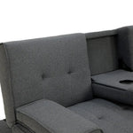 Sarantino Rochester Linen Fabric Sofa Bed Lounge Couch Futon Furniture Suite - Dark Grey - Furniture > Sofas