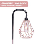 Sarantino Rose Gold Floor Lamp with Geometric Shade - Home & Garden > Lighting