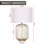 Sarantino Rose Gold Table Lamp with Linen Drum Shade - Home & Garden > Lighting