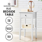 Sarantino Rue Bedside Table - White - Furniture > Bedroom