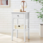 Sarantino Rue Bedside Table - White - Furniture > Bedroom