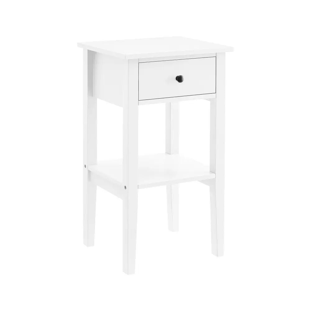 Sarantino Rue Bedside Table - White - Furniture > Bedroom