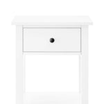 Sarantino Rue Bedside Table - White - Furniture > Bedroom