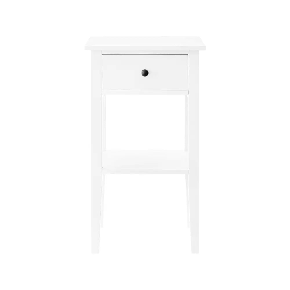 Sarantino Rue Bedside Table - White - Furniture > Bedroom