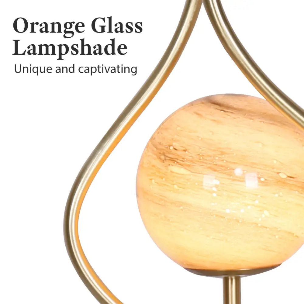 Sarantino Sculptural Orange Glass Table Lamp With White Marble Base - Home & Garden > Lighting