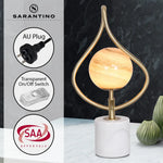 Sarantino Sculptural Orange Glass Table Lamp With White Marble Base - Home & Garden > Lighting