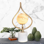Sarantino Sculptural Orange Glass Table Lamp With White Marble Base - Home & Garden > Lighting