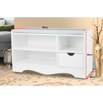 Sarantino Shoe Rack Cabinet Organiser Grey Cushion Stool Bench - 80 X 30 X 45 - White - Furniture > Living Room