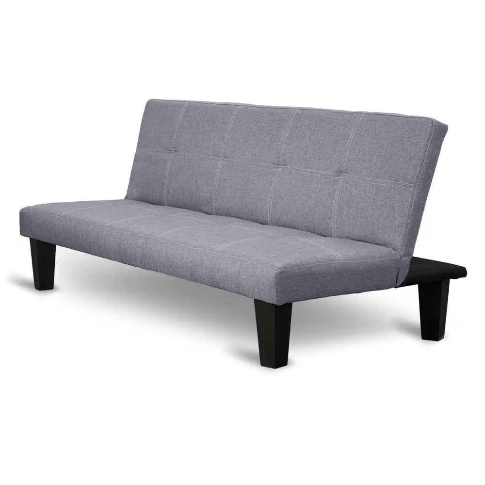 Sarantino Sofa Bed Lounge Couch Futon Furniture Seat Adjustable Suite Dark Grey - Furniture > Sofas
