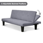 Sarantino Sofa Bed Lounge Couch Futon Furniture Seat Adjustable Suite Dark Grey - Furniture > Sofas
