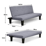 Sarantino Sofa Bed Lounge Couch Futon Furniture Seat Adjustable Suite Dark Grey - Furniture > Sofas
