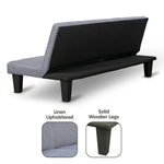 Sarantino Sofa Bed Lounge Couch Futon Furniture Seat Adjustable Suite Dark Grey - Furniture > Sofas
