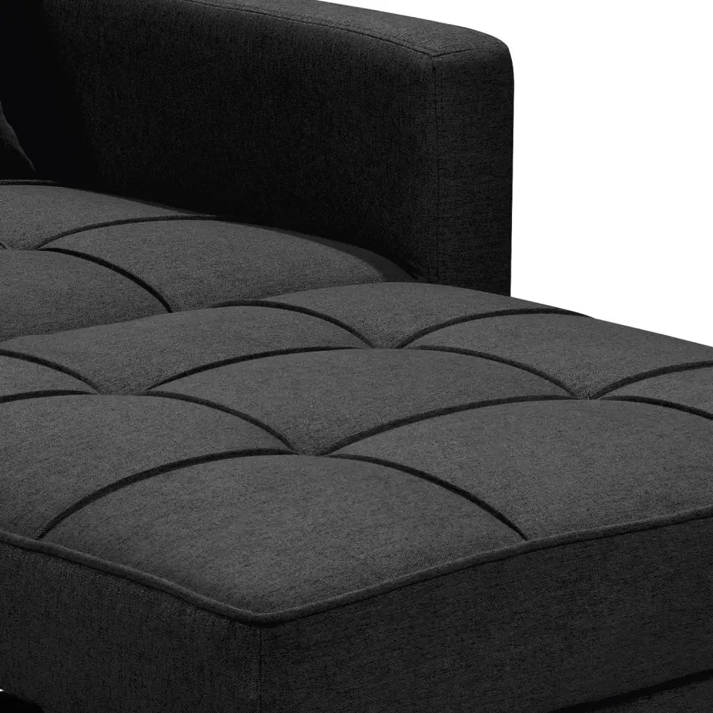 Sarantino Suri 3-in-1 Convertible Lounge Chair Bed - Black - Furniture > Sofas