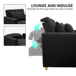 Sarantino Suri 3-in-1 Convertible Lounge Chair Bed - Black - Furniture > Sofas