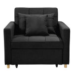 Sarantino Suri 3-in-1 Convertible Lounge Chair Bed - Black - Furniture > Sofas