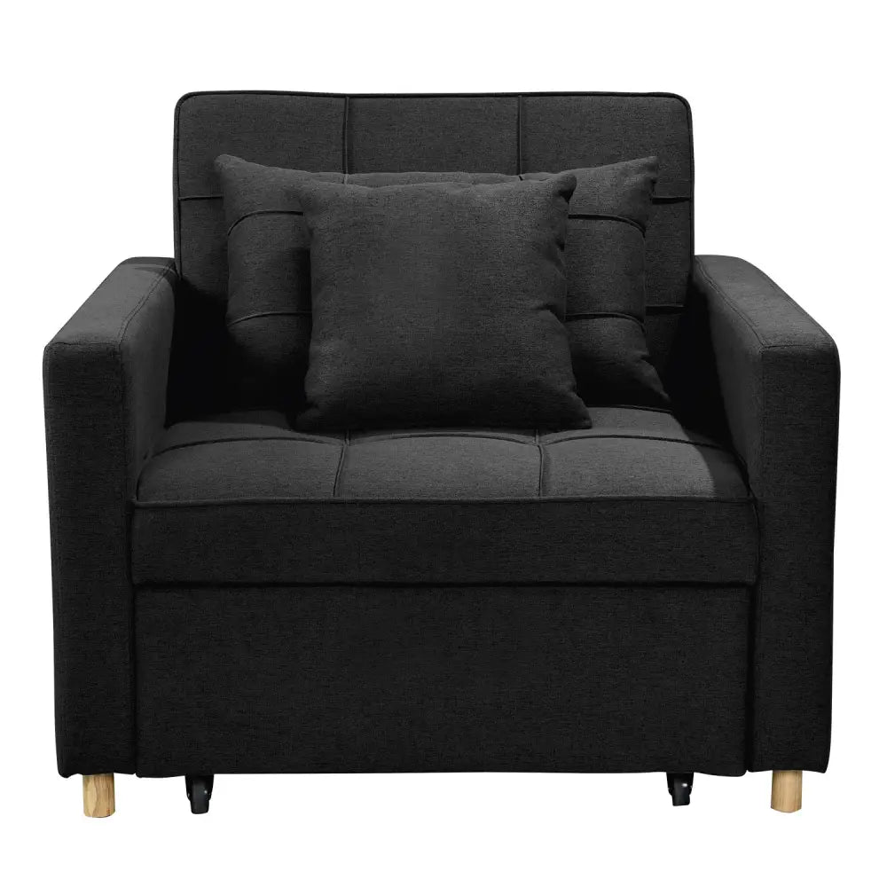 Sarantino Suri 3-in-1 Convertible Lounge Chair Bed - Black - Furniture > Sofas