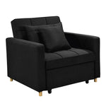 Sarantino Suri 3-in-1 Convertible Lounge Chair Bed - Black - Furniture > Sofas