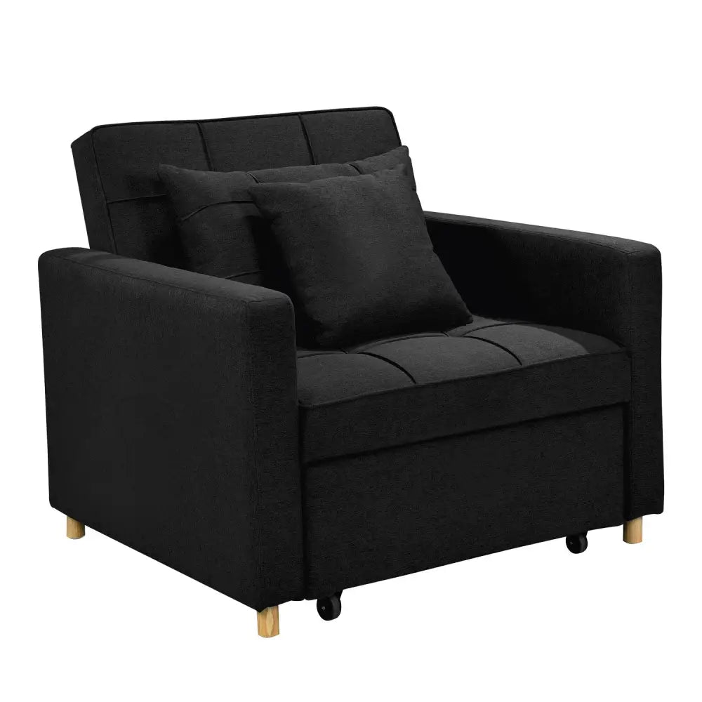 Sarantino Suri 3-in-1 Convertible Lounge Chair Bed - Black - Furniture > Sofas