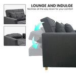 Sarantino Suri 3-in-1 Convertible Lounge Chair Bed - Dark Grey - Furniture > Sofas