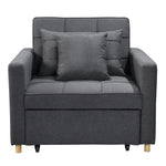 Sarantino Suri 3-in-1 Convertible Lounge Chair Bed - Dark Grey - Furniture > Sofas