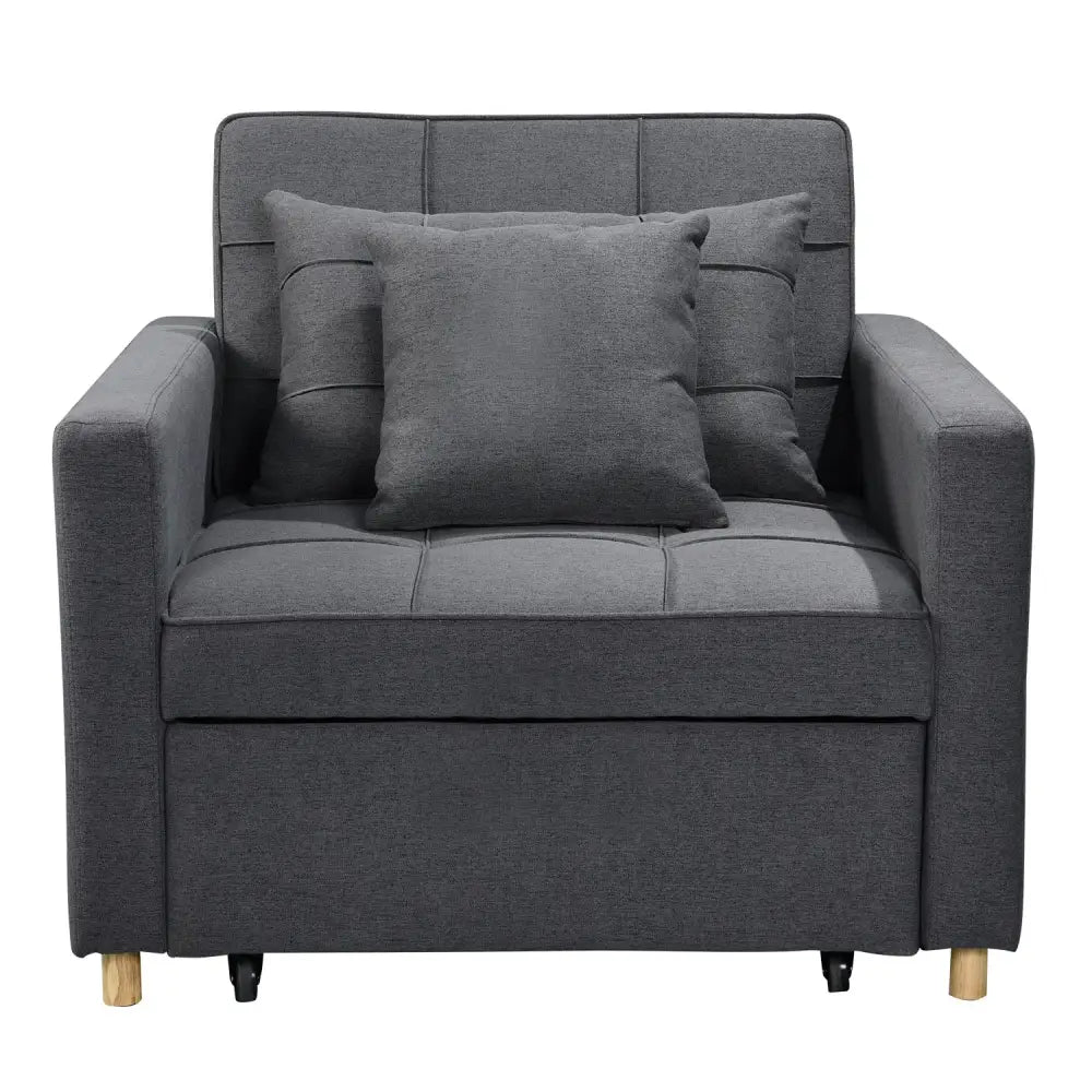 Sarantino Suri 3-in-1 Convertible Lounge Chair Bed - Dark Grey - Furniture > Sofas