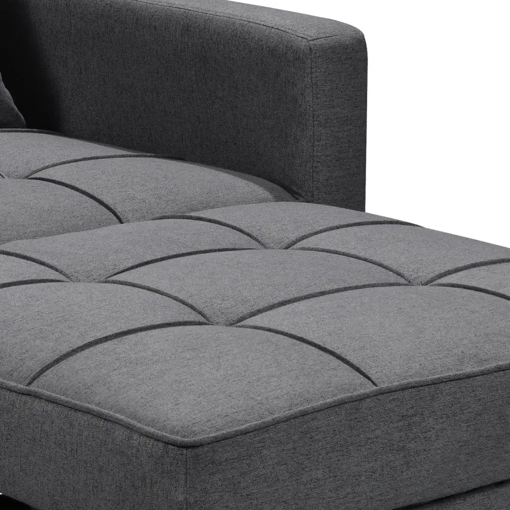 Sarantino Suri 3-in-1 Convertible Lounge Chair Bed - Dark Grey - Furniture > Sofas