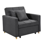 Sarantino Suri 3-in-1 Convertible Lounge Chair Bed - Dark Grey - Furniture > Sofas