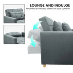 Sarantino Suri 3-in-1 Convertible Sofa Chair Bed - Airforce Blue - Furniture > Sofas
