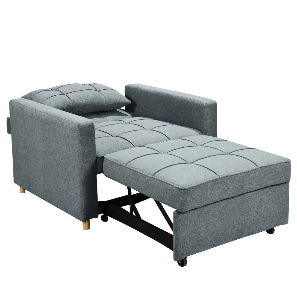 Sarantino Suri 3-in-1 Convertible Sofa Chair Bed - Airforce Blue - Furniture > Sofas