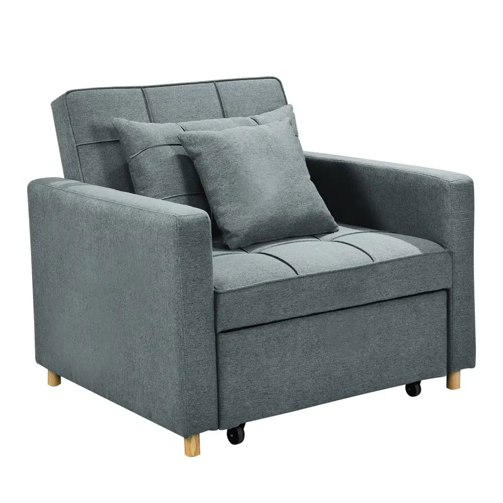 Sarantino Suri 3-in-1 Convertible Sofa Chair Bed - Airforce Blue - Furniture > Sofas