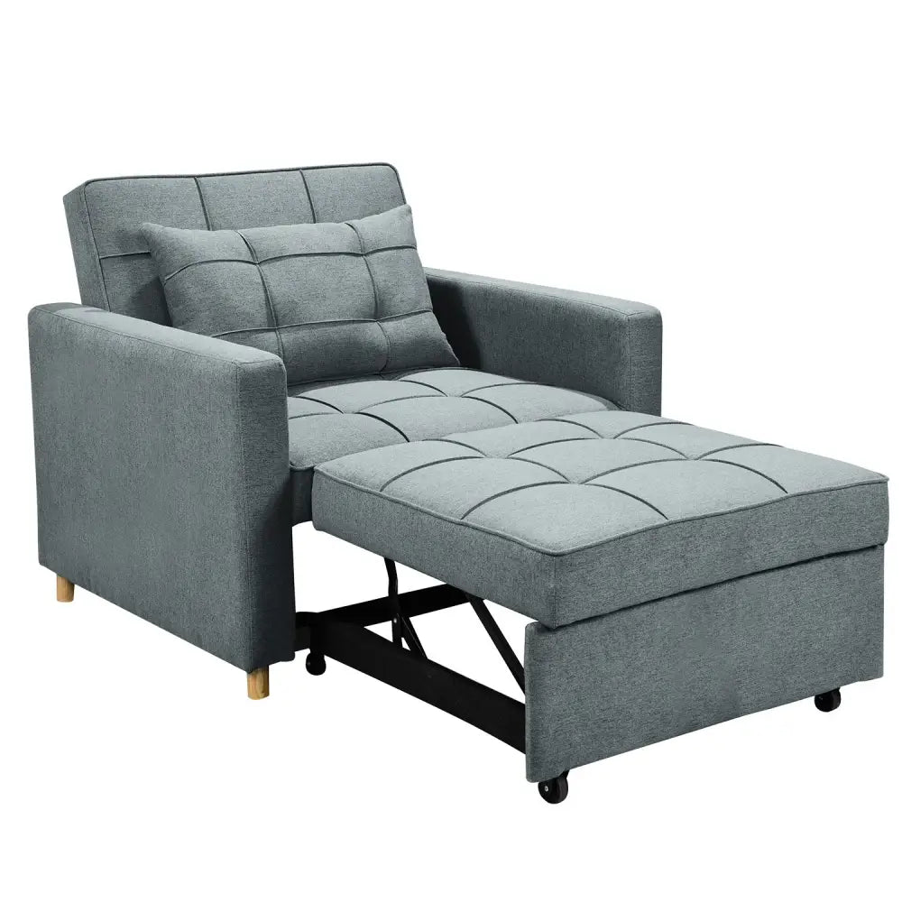 Sarantino Suri 3-in-1 Convertible Sofa Chair Bed - Airforce Blue - Furniture > Sofas