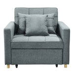 Sarantino Suri 3-in-1 Convertible Sofa Chair Bed - Airforce Blue - Furniture > Sofas