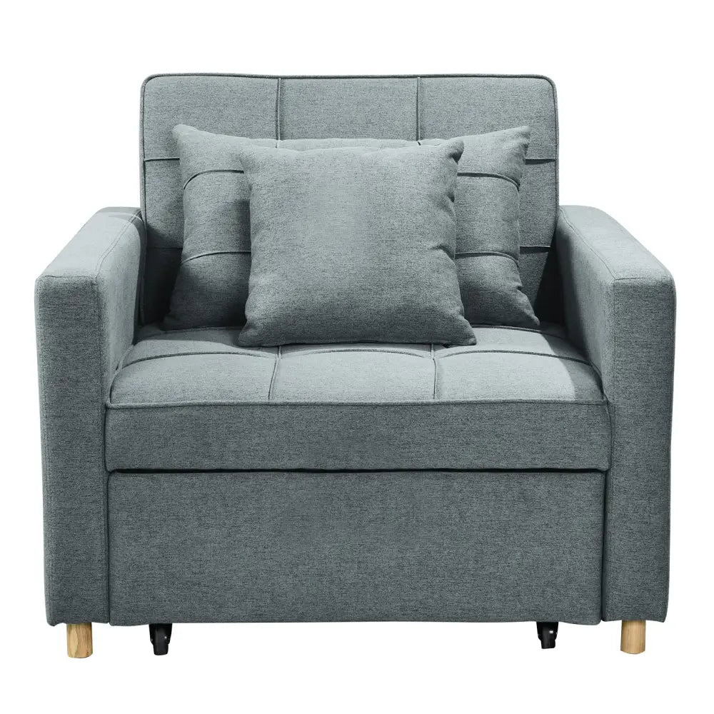 Sarantino Suri 3-in-1 Convertible Sofa Chair Bed - Airforce Blue - Furniture > Sofas