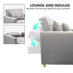 Sarantino Suri 3-in-1 Convertible Sofa Chair Bed Lounger - Light Grey - Furniture > Sofas