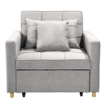 Sarantino Suri 3-in-1 Convertible Sofa Chair Bed Lounger - Light Grey - Furniture > Sofas