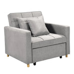 Sarantino Suri 3-in-1 Convertible Sofa Chair Bed Lounger - Light Grey - Furniture > Sofas