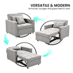 Sarantino Suri 3-in-1 Convertible Sofa Chair Bed Lounger - Light Grey - Furniture > Sofas