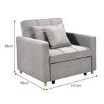 Sarantino Suri 3-in-1 Convertible Sofa Chair Bed Lounger - Light Grey - Furniture > Sofas