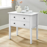 Sarantino Sven Bedside Table Night Stand - White - Furniture > Bedroom