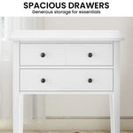 Sarantino Sven Bedside Table Night Stand - White - Furniture > Bedroom