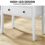 Sarantino Sven Bedside Table Night Stand - White - Furniture > Bedroom