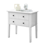 Sarantino Sven Bedside Table Night Stand - White - Furniture > Bedroom