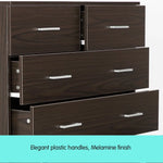 Sarantino Tallboy Dresser 6 Chest Of Drawers 85 X 39.5 X 105 - Brown - Furniture > Living Room