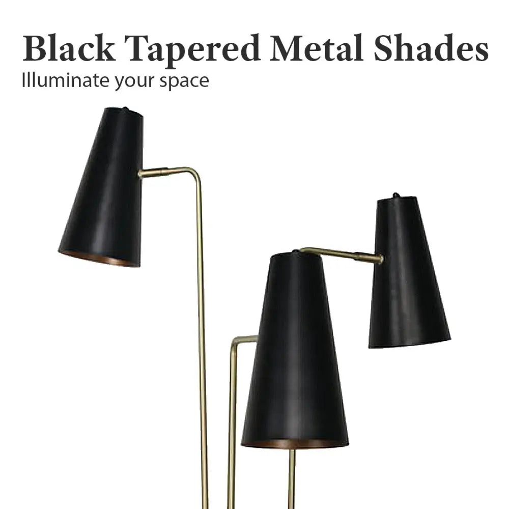 Sarantino Three Metal Shade Floor Lamp - Home & Garden > Lighting